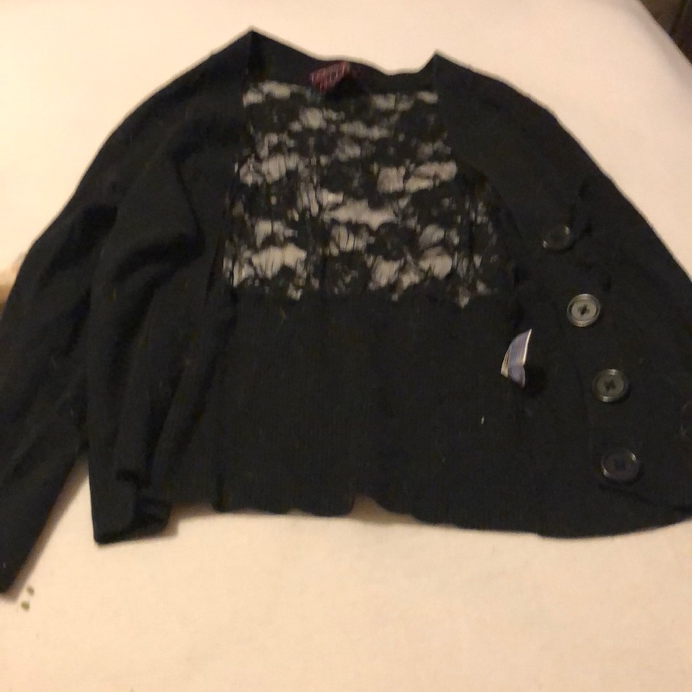 Lace back small jacket/light sweater.